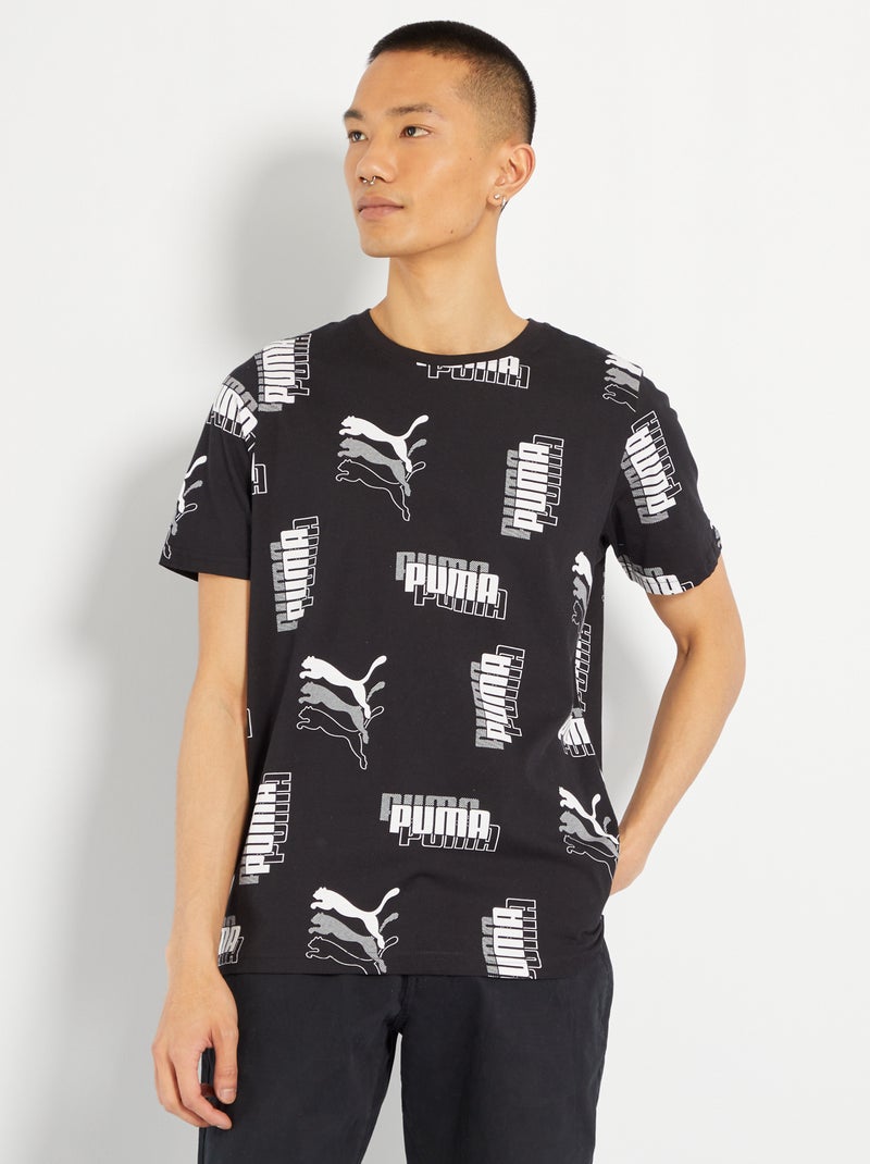 T-shirt 'Puma' com gola redonda PRETO - Kiabi