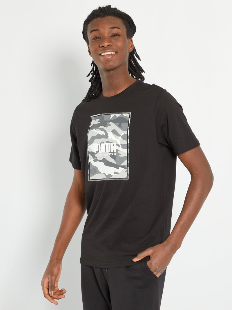 T-shirt 'Puma' com gola redonda PRETO - Kiabi