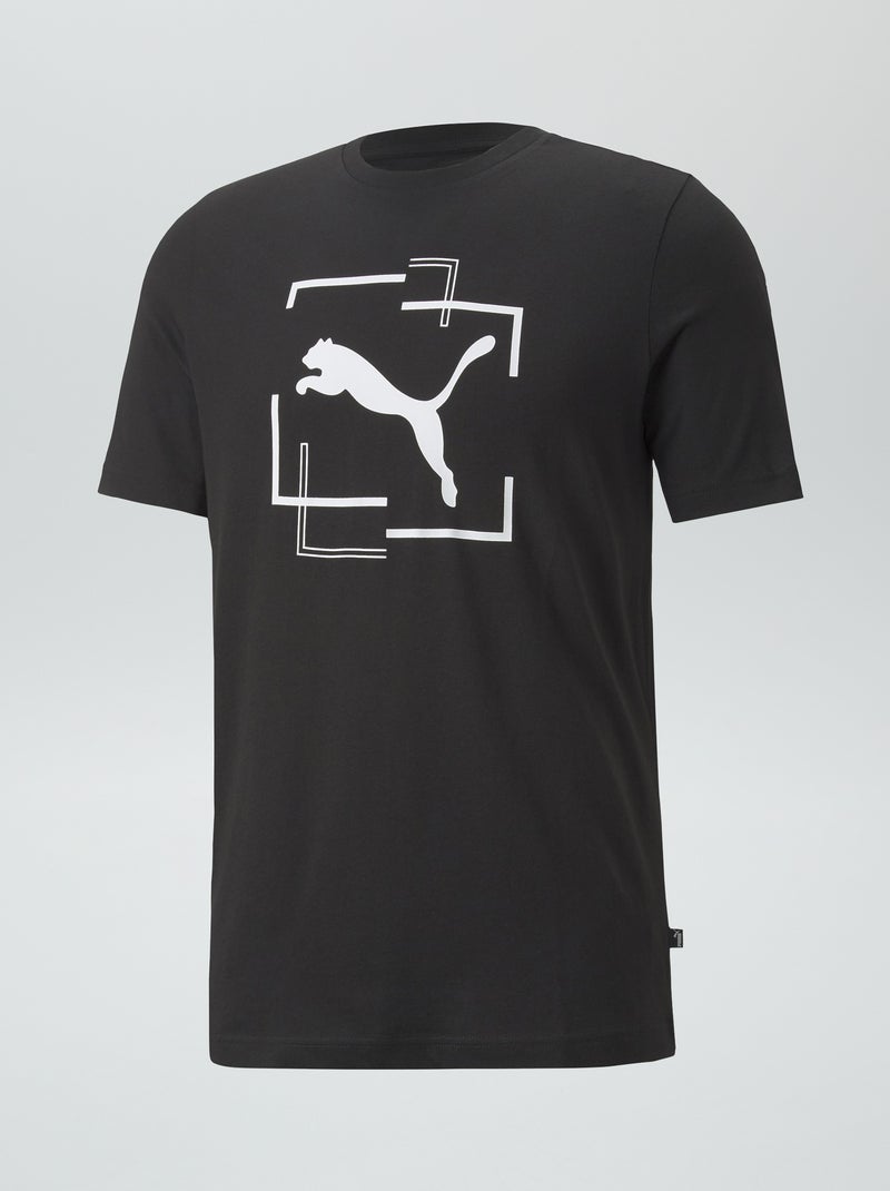 T-shirt 'Puma' de gola redonda PRETO - Kiabi