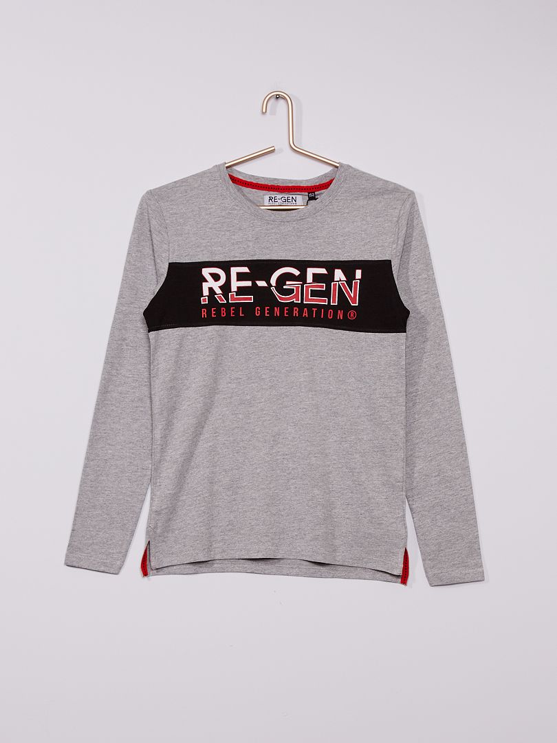 T-shirt 'rebel generation' - Cinza - Kiabi - 10.00€