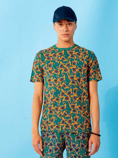 T-shirt regular com gola redonda - Kiabi