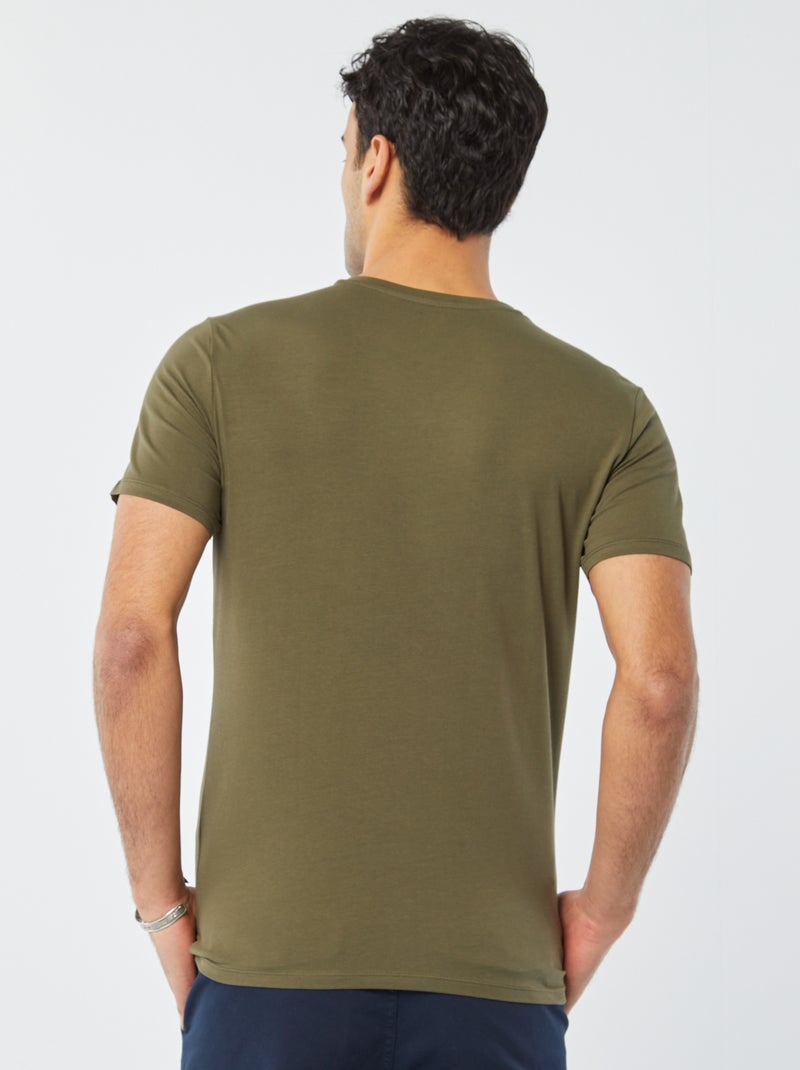 T-shirt regular elástica CAQUI - Kiabi