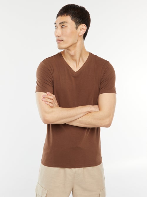 T-shirt regular elástica - Kiabi