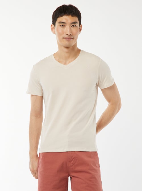 T-shirt regular elástica - Kiabi
