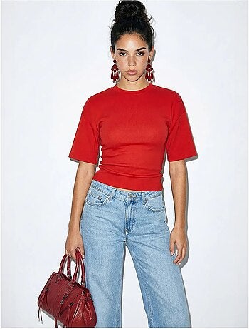 T-shirt regular fit com gola redonda lucci