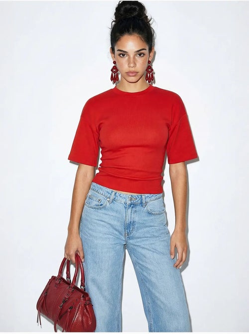 T-shirt regular fit com gola redonda lucci - Kiabi