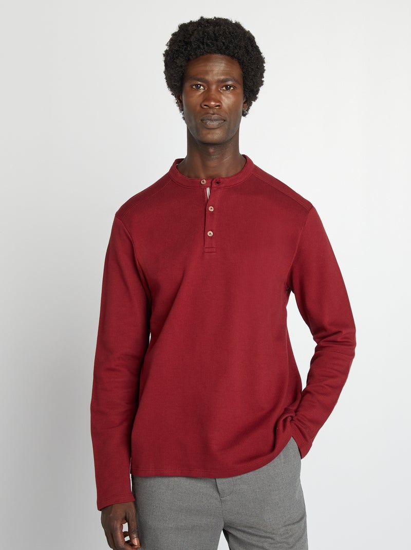 T-shirt regular fit em malha de fantasia VERMELHO - Kiabi
