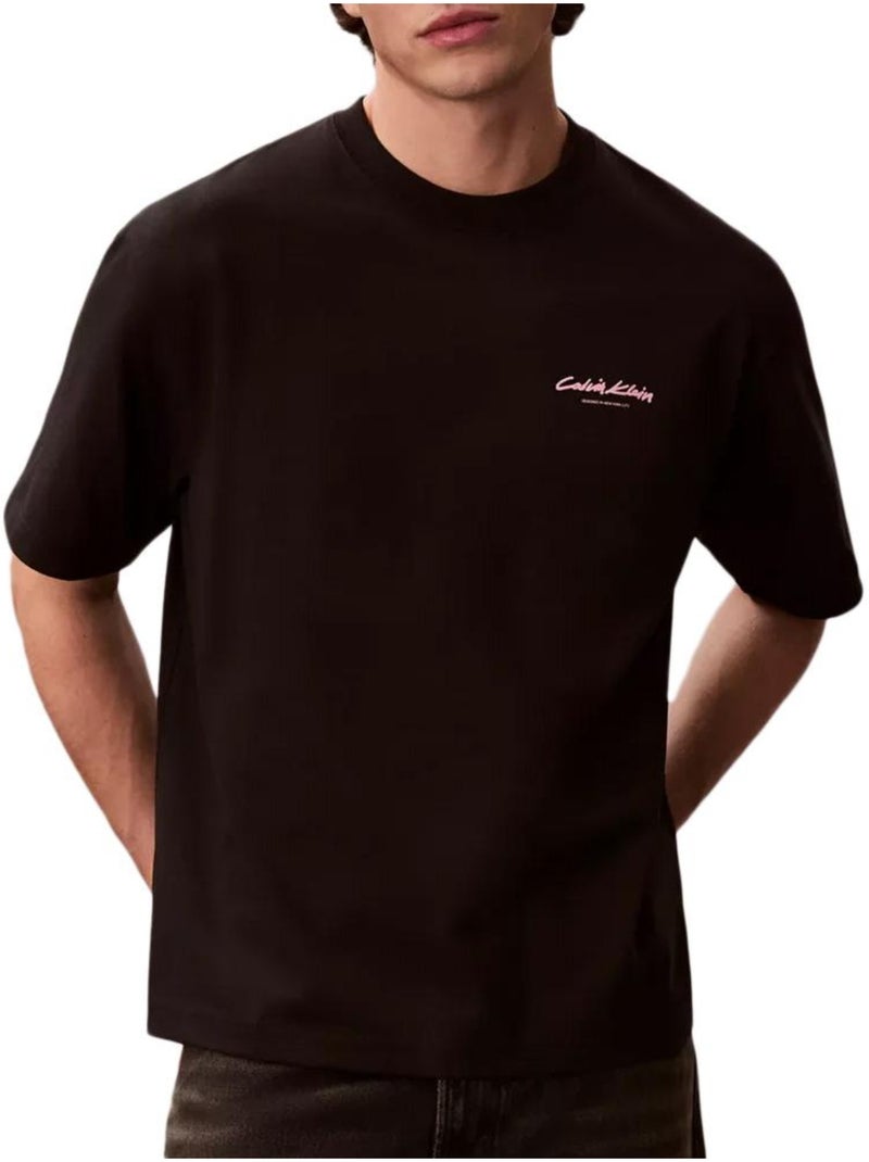 T-shirt Relaxed Calvin Klein Jeans para Homem Preto Preto - Kiabi