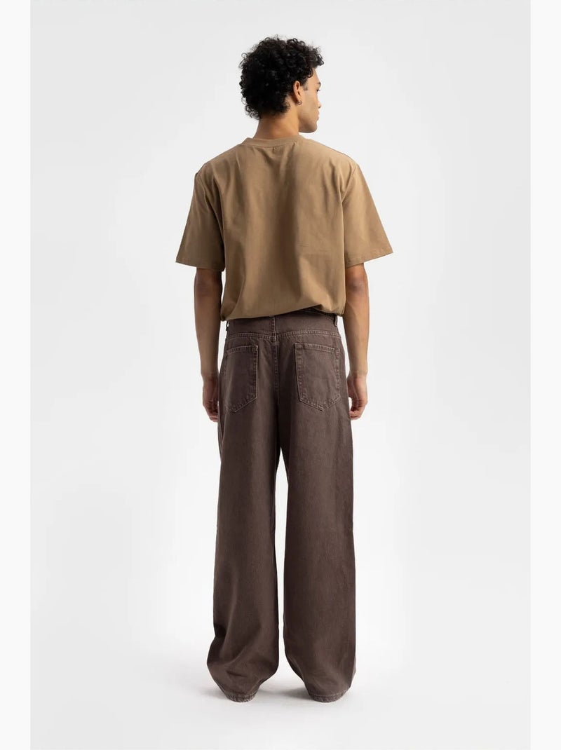 T-shirt relaxed fit com estampado de logótipo e decote redondo giesto Camelo - Kiabi