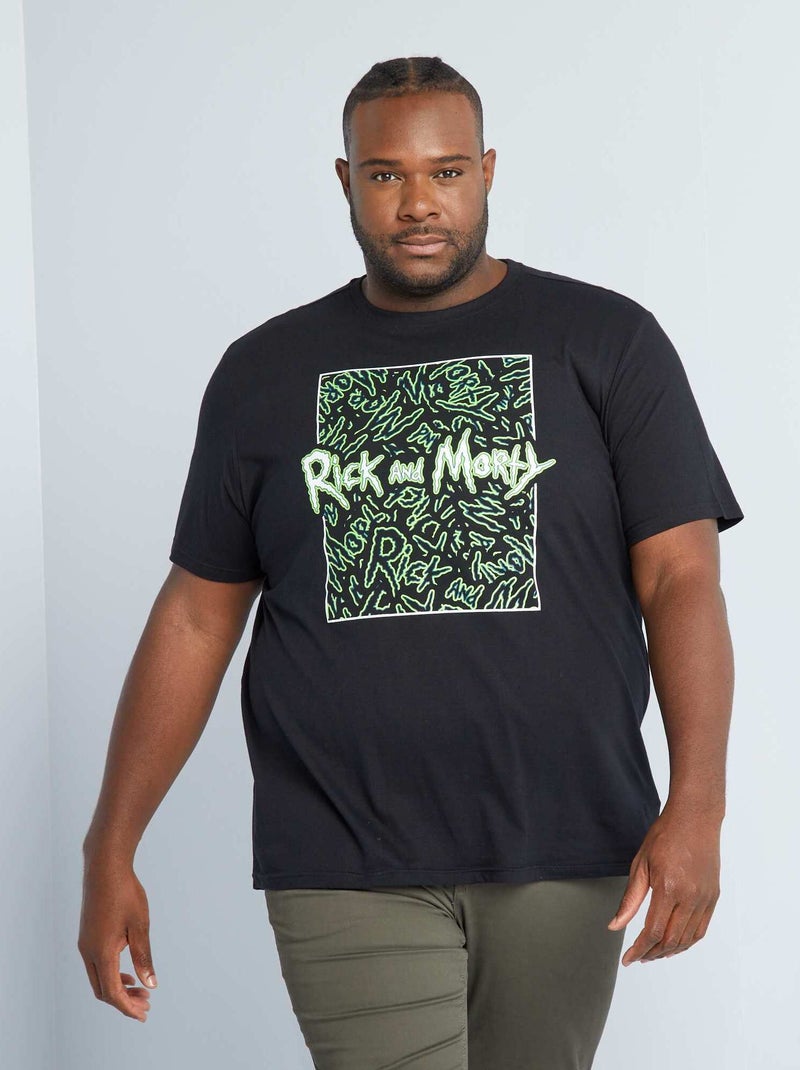T-shirt 'Rick & Morty' em jersey Preto - Kiabi