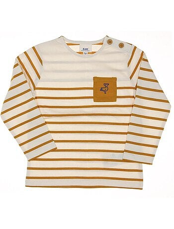 T-shirt riscas amarelas para menino eom loriso