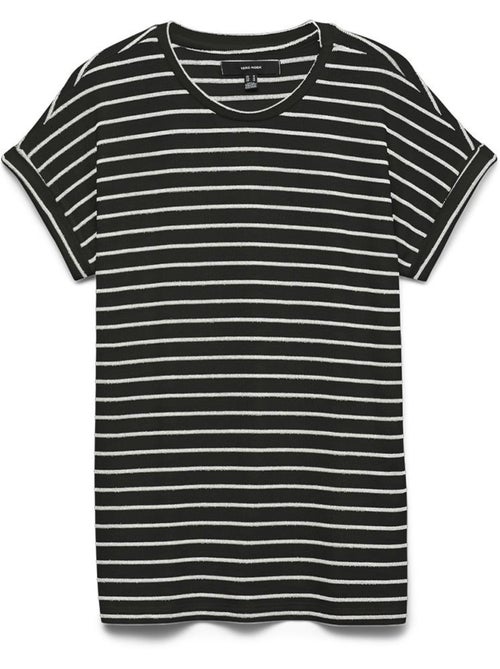 T-shirt Riscas Preto para Mulher Vero Moda Brianna 10291353 - Kiabi T-shirt Riscas Preto para Mulher Vero Moda Brianna 10291353 - Kiabi