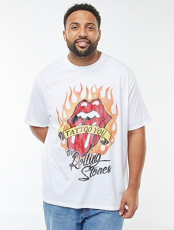 T-shirt 'Rolling Stones' de manga curta e gola redonda