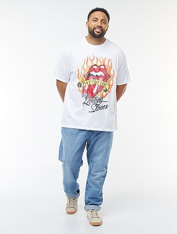 T-shirt 'Rolling Stones' de manga curta e gola redonda