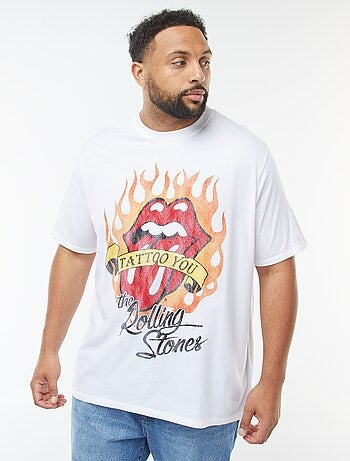 T-shirt 'Rolling Stones' de manga curta e gola redonda