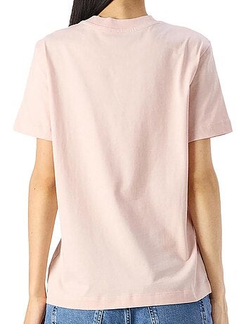 T-shirt Rosa Calvin Klein Jeans Bordada para Mulher