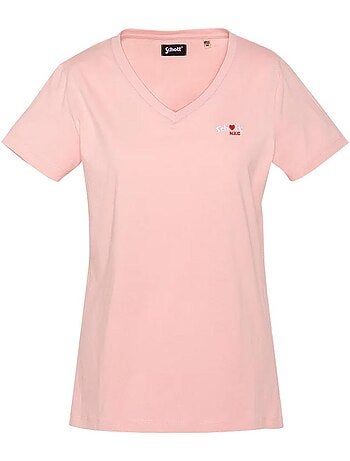 T-Shirt Schott TSBRODEDW Preto para Mulher