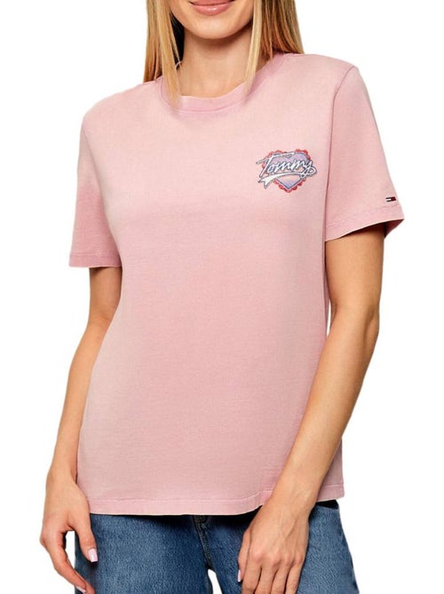 T-Shirt Rosa de Mulher Tommy Hilfiger DW0DW21524 - Kiabi T-Shirt Rosa de Mulher Tommy Hilfiger DW0DW21524 - Kiabi