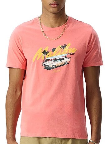 T-shirt Rosa Masculina Teddy Smith Malibu