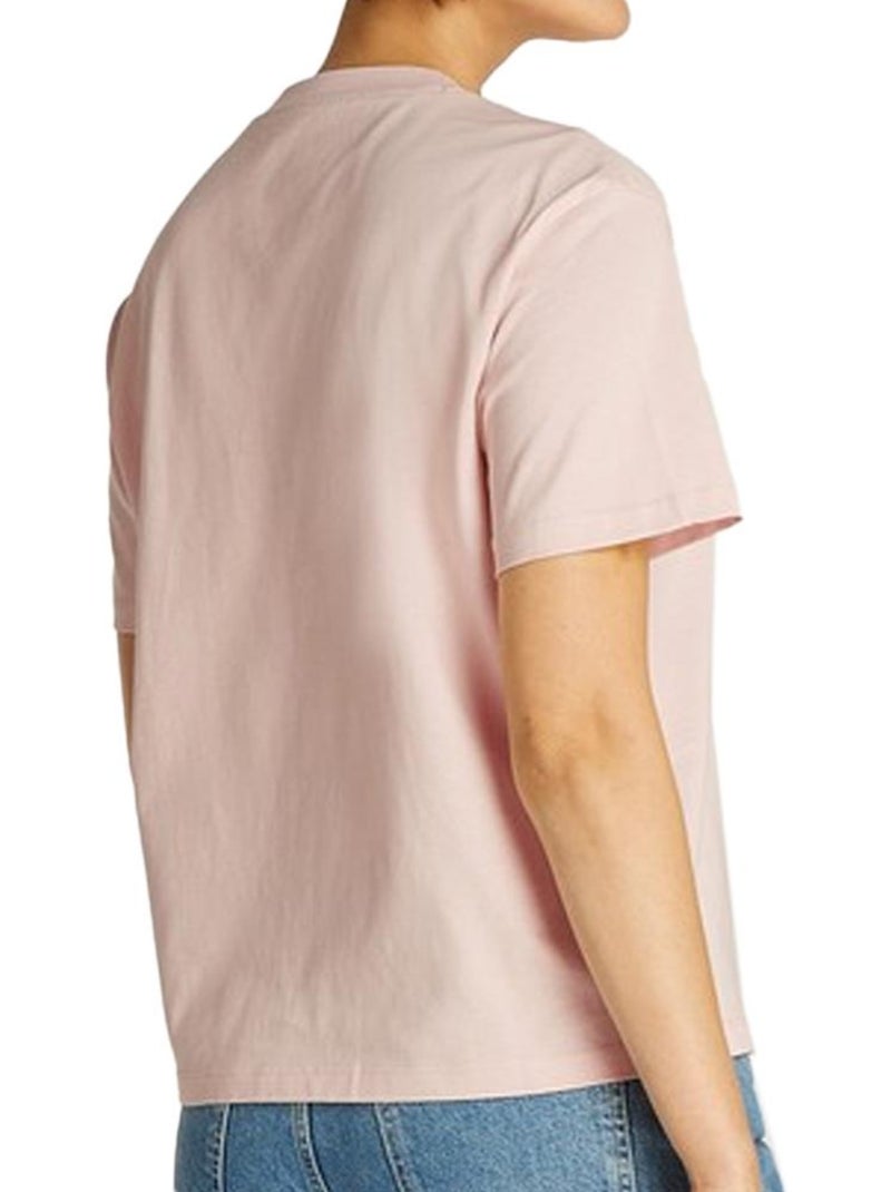 T-shirt Rosa para Mulher Calvin Klein Jeans Bordada Rosa - Kiabi