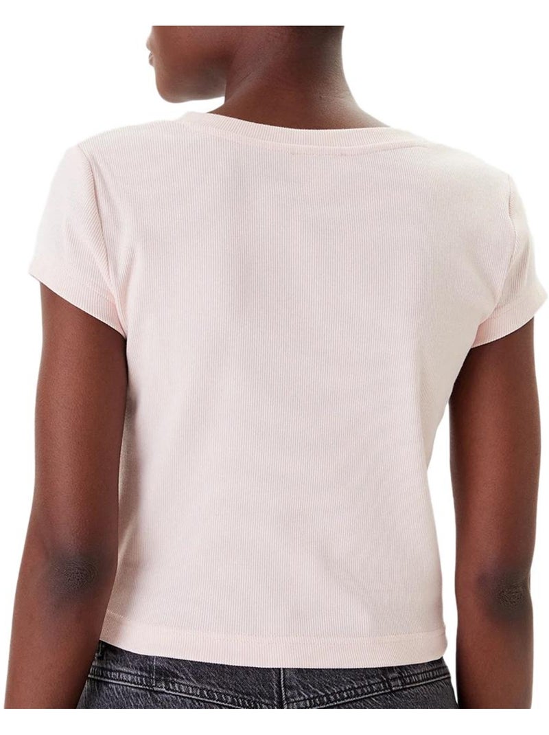 T-Shirt Rosa para Mulher Calvin Klein Jeans com Etiqueta Ri-cloud Rosa - Kiabi