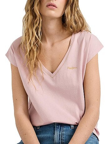 T-shirt rosa pastel pepe jeans cloe para mulher