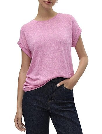T-shirt fúcsia vero moda brianna para mulher