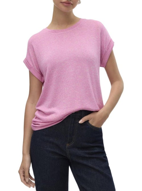 T-shirt Rosa Vero Moda Brianna para Mulher 10291353 - Kiabi T-shirt Rosa Vero Moda Brianna para Mulher 10291353 - Kiabi