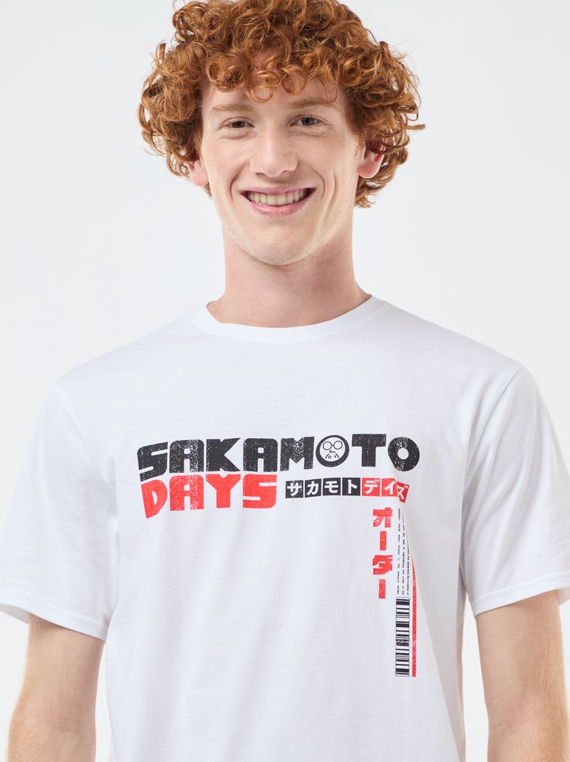 T-shirt Sahinler "Sakamoto days" em algodão Branco - Kiabi