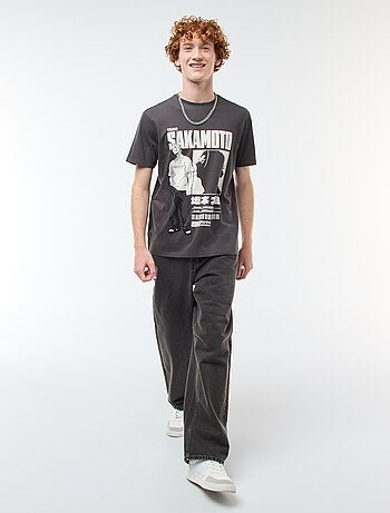 T-shirt Sahinler "Sakamoto days" em algodão