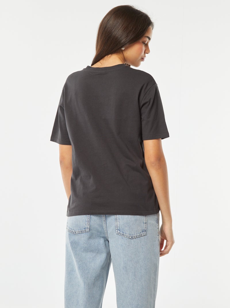 T-shirt 'Sakura' de manga curta PRETO - Kiabi