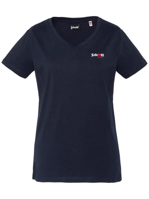 T-Shirt Schott Marine Bordada para Mulher - Kiabi T-Shirt Schott Marine Bordada para Mulher - Kiabi