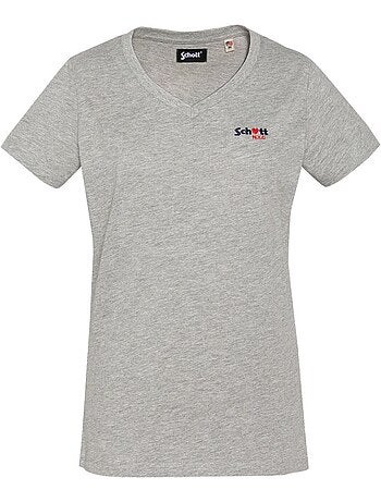 T-shirt schott tsbrodedw preto para mulher