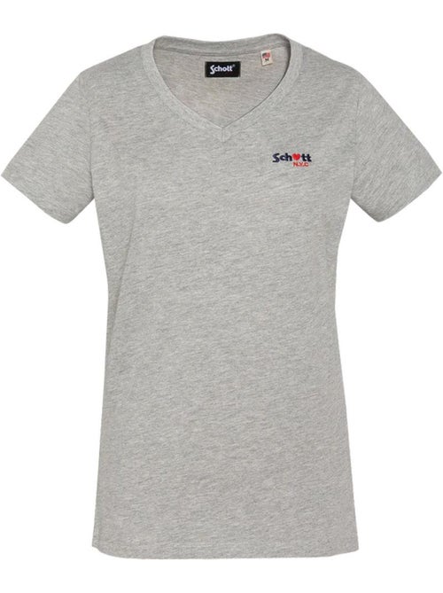 T-shirt Schott TSBRODEDW Cinzenta para Mulher - Kiabi T-shirt Schott TSBRODEDW Cinzenta para Mulher - Kiabi