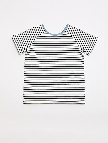 T-shirt sem lado definido e reversível de manga curta