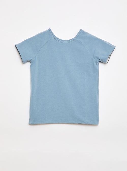 T-shirt sem lado definido e reversível de manga curta - Kiabi