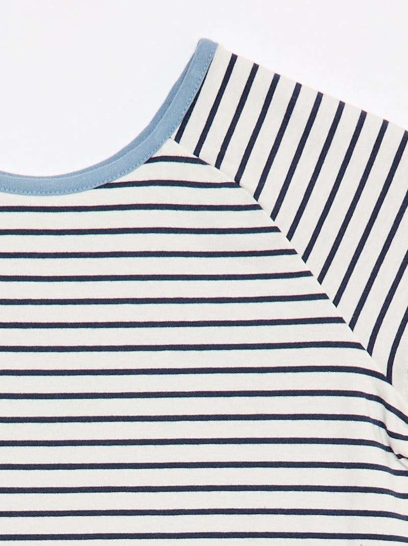 T-shirt sem lado definido e reversível de manga curta Azul - Kiabi