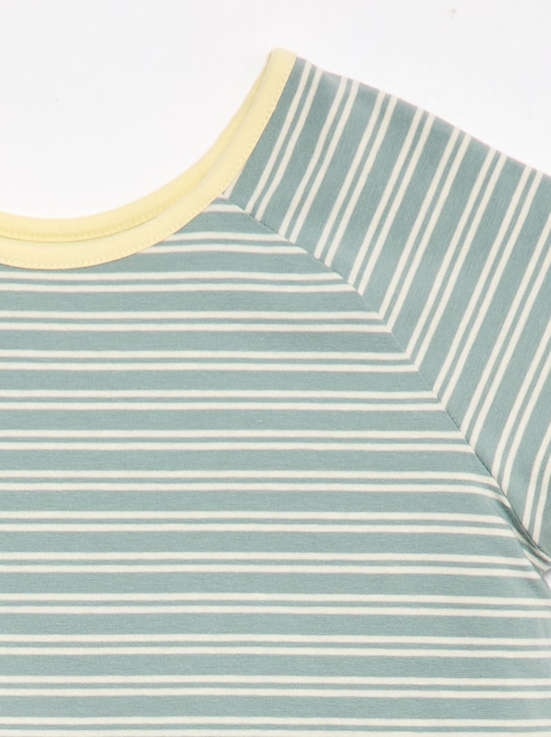 T-shirt sem lado definido e reversível de manga curta Caqui - Kiabi