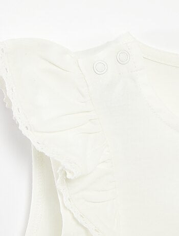 T-shirt sem mangas com folhos - So Easy