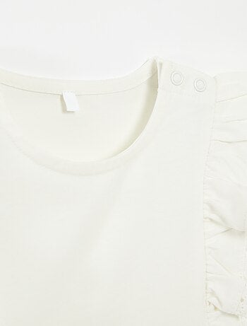 T-shirt sem mangas com folhos - So Easy