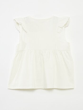 T-shirt sem mangas com folhos - So Easy