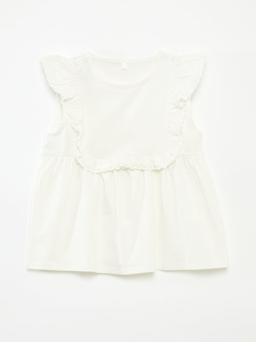 T-shirt sem mangas com folhos - So Easy - Kiabi