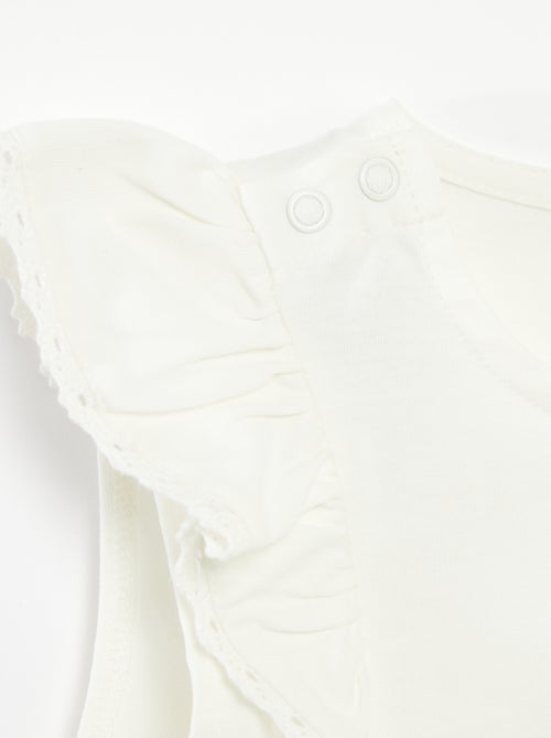 T-shirt sem mangas com folhos - So Easy - Kiabi