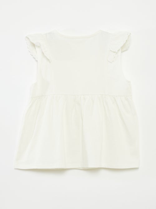 T-shirt sem mangas com folhos - So Easy - Kiabi