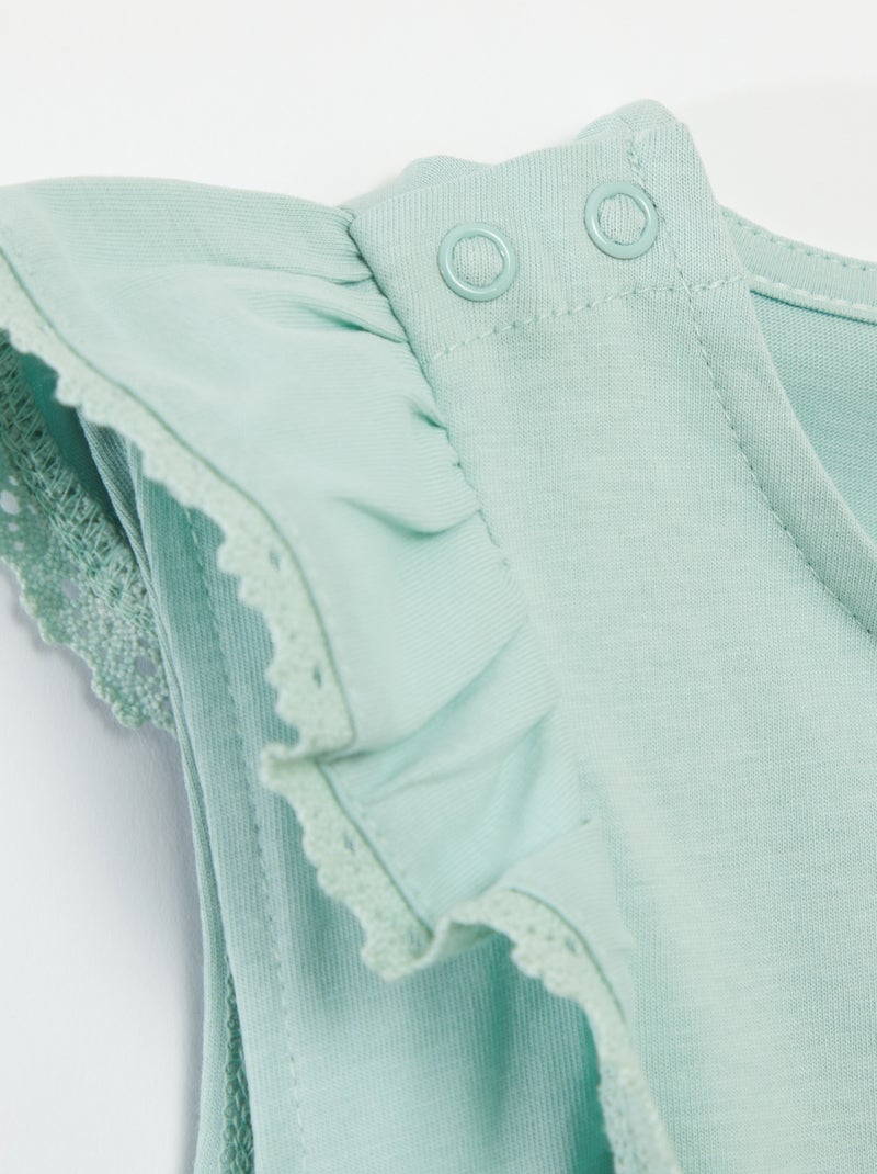 T-shirt sem mangas com folhos - So Easy VERDE - Kiabi