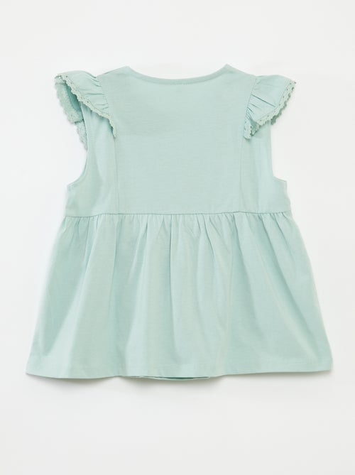 T-shirt sem mangas com folhos - So Easy - Kiabi