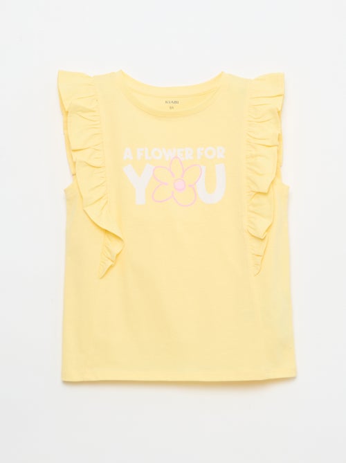 T-shirt sem mangas com folhos - Kiabi