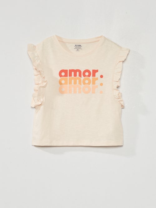 T-shirt sem mangas com folhos - Kiabi