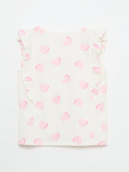 T-shirt sem mangas com folhos - Kiabi