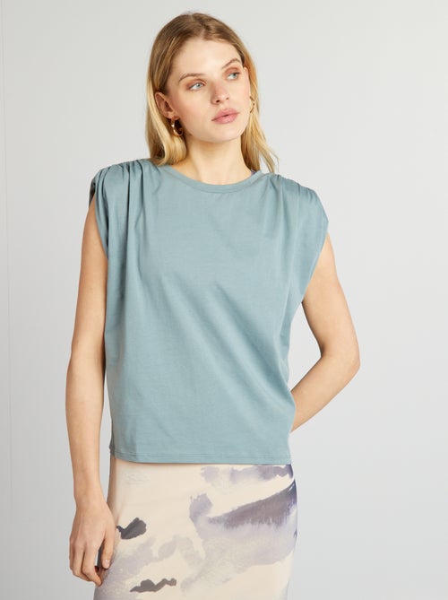 T-shirt sem mangas com ombreiras - Kiabi